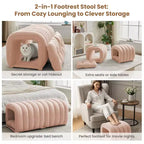 Hyleory Tabouret repose-pieds facilement connectable, adapté aux animaux de compagnie - Banc de lit et tunnel de jeu 2 en 1 avec 2 coussins amovibles