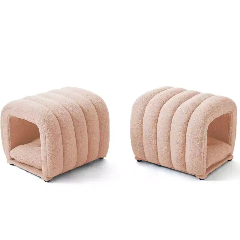 Hyleory Tabouret repose-pieds facilement connectable, adapté aux animaux de compagnie - Banc de lit et tunnel de jeu 2 en 1 avec 2 coussins amovibles