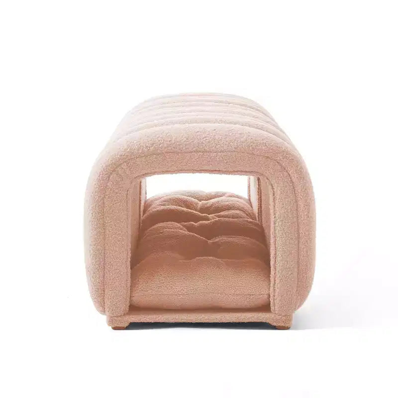 Hyleory Tabouret repose-pieds facilement connectable, adapté aux animaux de compagnie - Banc de lit et tunnel de jeu 2 en 1 avec 2 coussins amovibles