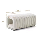 Hyleory Tabouret repose-pieds facilement connectable, adapté aux animaux de compagnie - Banc de lit et tunnel de jeu 2 en 1 avec 2 coussins amovibles