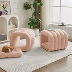 Hyleory Tabouret repose-pieds facilement connectable, adapté aux animaux de compagnie - Banc de lit et tunnel de jeu 2 en 1 avec 2 coussins amovibles