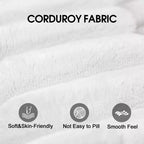 157,6 Canapé d'angle en velours côtelé blanc en forme de U avec 2 poufs, design double couche, coussin amovible, aucun assemblage requis