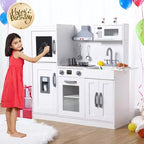 Cuisine de jeu pour enfants, ensemble de jeu de simulation de chef en bois avec 20 accessoires de cuisine, ensemble de cuisine de simulation en bois
