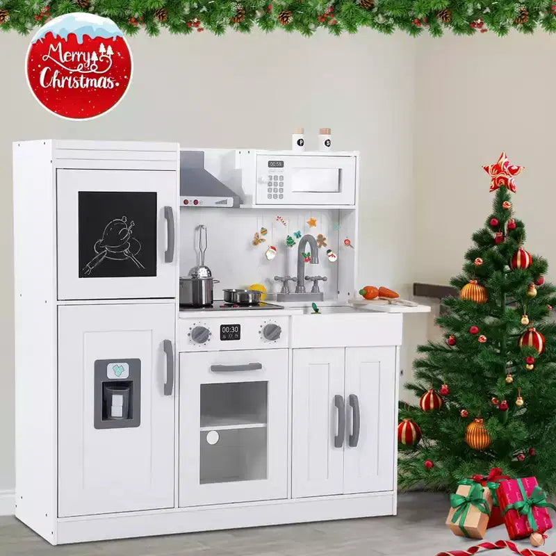 Cuisine de jeu pour enfants, ensemble de jeu de simulation de chef en bois avec 20 accessoires de cuisine, ensemble de cuisine de simulation en bois