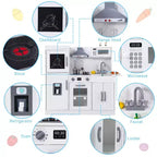 Cuisine de jeu pour enfants, ensemble de jeu de simulation de chef en bois avec 20 accessoires de cuisine, ensemble de cuisine de simulation en bois