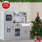 Cuisine de jeu pour enfants, ensemble de jeu de simulation de chef en bois avec 20 accessoires de cuisine, ensemble de cuisine de simulation en bois