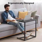 Table d'appoint en C Marsail, 68,5 cm de hauteur, table basse de canapé, support pour ordinateur portable, télévision et collations avec cadre en métal