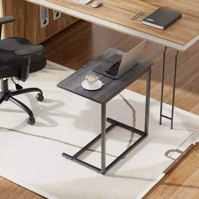 Table d'appoint en C Marsail, 68,5 cm de hauteur, table basse de canapé, support pour ordinateur portable, télévision et collations avec cadre en métal