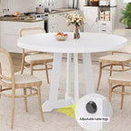 Table de salle à manger ronde Acekool de 47 pouces, 4 places, plateau en bois avec piétement croisé, table de cuisine et de salle à manger peu encombrante, style ferme.