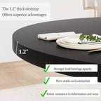 Table de salle à manger ronde Acekool de 47 pouces, 4 places, plateau en bois avec piétement croisé, table de cuisine et de salle à manger peu encombrante, style ferme.