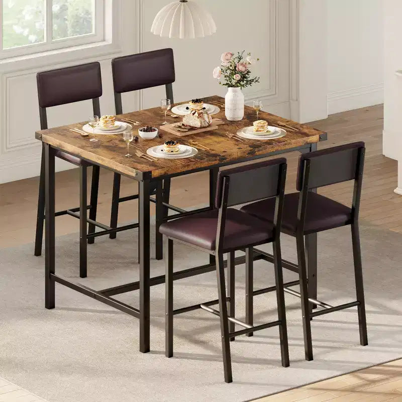 Ensemble table et chaises de bar, Meubles de salle à manger modernes, Mobilier de salle à manger, Construction durable, Conception peu encombrante