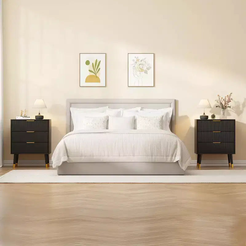 Commode à 3 tiroirs pour chambre à coucher, commode de chambre moderne, commode de rangement, unité de rangement avec tiroirs