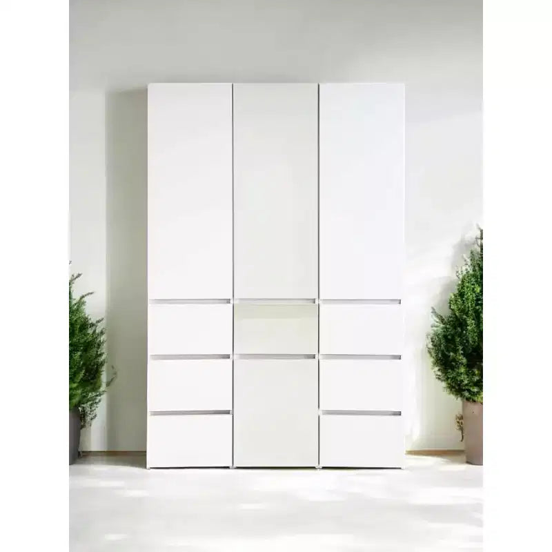 HomeStock 70,9 po H x 17,72 po L Système de rangement de placard en bois composite blanc pour rangement universel avec bacs de rangement
