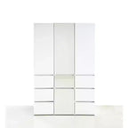 HomeStock 70,9 po H x 17,72 po L Système de rangement de placard en bois composite blanc pour rangement universel avec bacs de rangement