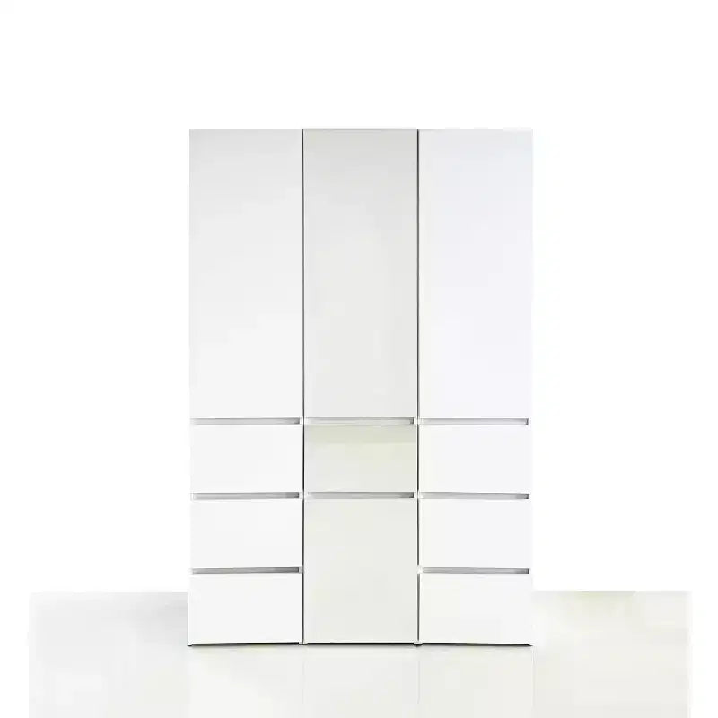 HomeStock 70,9 po H x 17,72 po L Système de rangement de placard en bois composite blanc pour rangement universel avec bacs de rangement