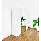 HomeStock 70,9 po H x 17,72 po L Système de rangement de placard en bois composite blanc pour rangement universel avec bacs de rangement