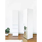 HomeStock 70,9 po H x 17,72 po L Système de rangement de placard en bois composite blanc pour rangement universel avec bacs de rangement