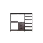 HomeStock Système de placard en bois composite noir de 77,7 po H x 96 po L pour rangement universel avec bacs de rangement