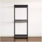 HomeStock Système de placard en bois composite noir de 77,7 po H x 96 po L pour rangement universel avec bacs de rangement