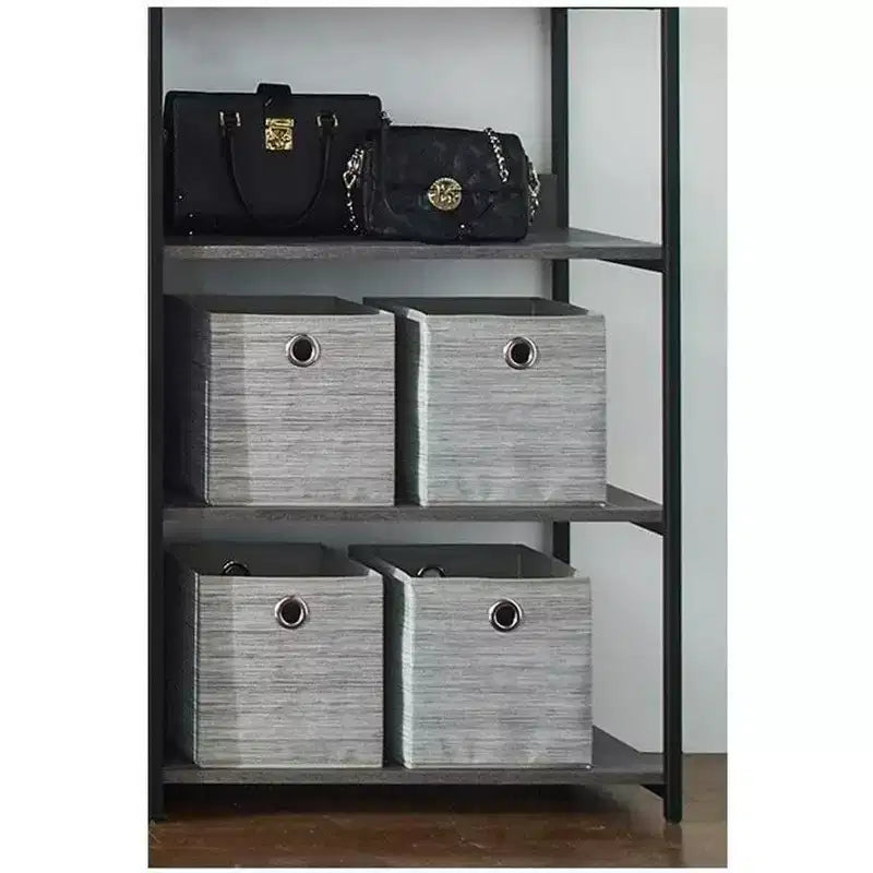 HomeStock Système de placard en bois composite noir de 77,7 po H x 96 po L pour rangement universel avec bacs de rangement