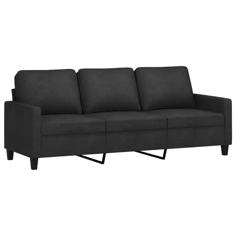 vidaXL Ensemble de canapés Noir Polyester, Métal, Textilène, Contreplaqué