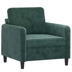 vidaXL Ensemble de canapés 3 pièces en velours vert foncé - Cadre robuste en métal/contreplaqué, assise confortable garnie de mousse pour le salon