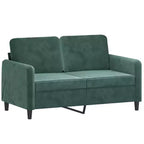 vidaXL Ensemble de canapés 3 pièces en velours vert foncé - Cadre robuste en métal/contreplaqué, assise confortable garnie de mousse pour le salon