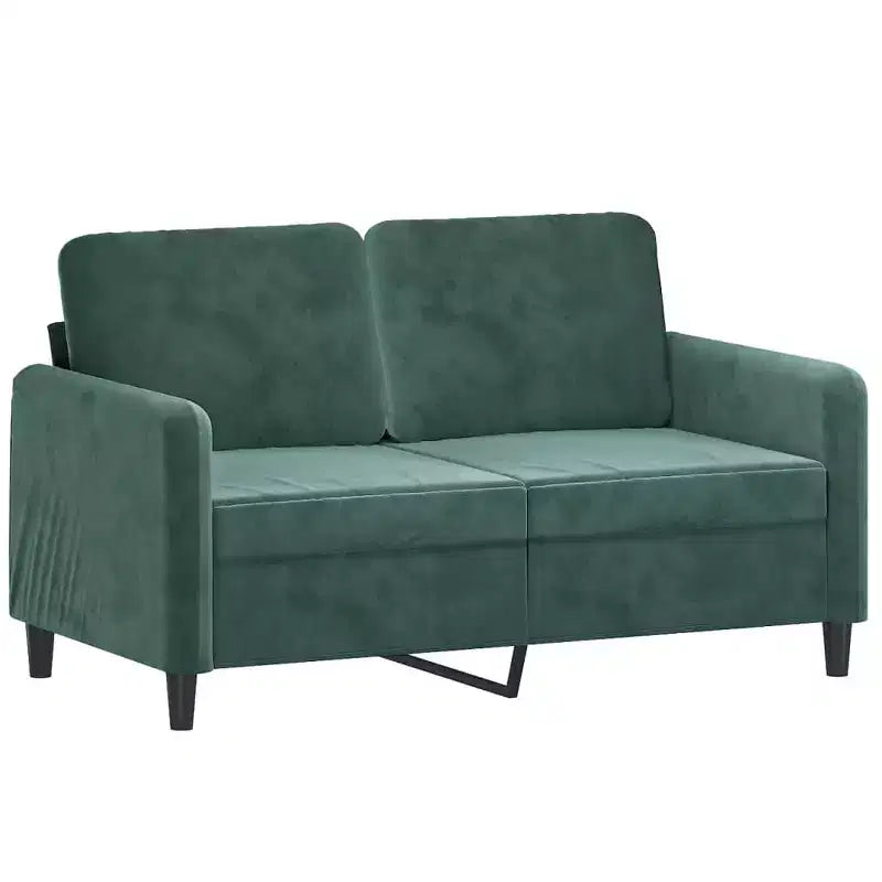 vidaXL Ensemble de canapés 3 pièces en velours vert foncé - Cadre robuste en métal/contreplaqué, assise confortable garnie de mousse pour le salon
