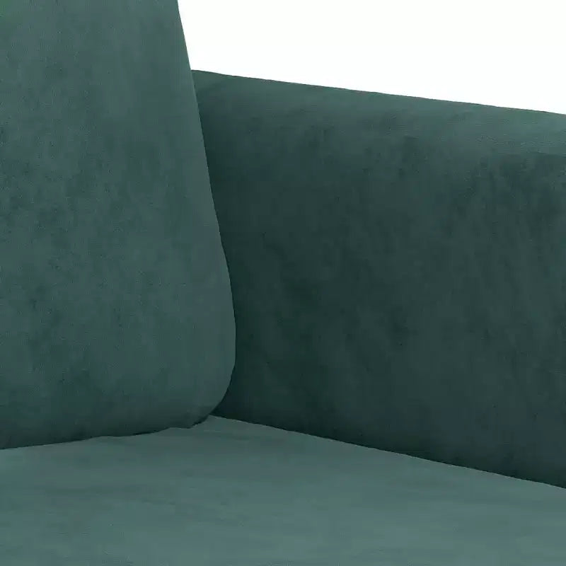 vidaXL Ensemble de canapés 3 pièces en velours vert foncé - Cadre robuste en métal/contreplaqué, assise confortable garnie de mousse pour le salon