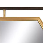 Miroir mural Storied Home Hexagon à cadre métallique bicolore, noir et doré