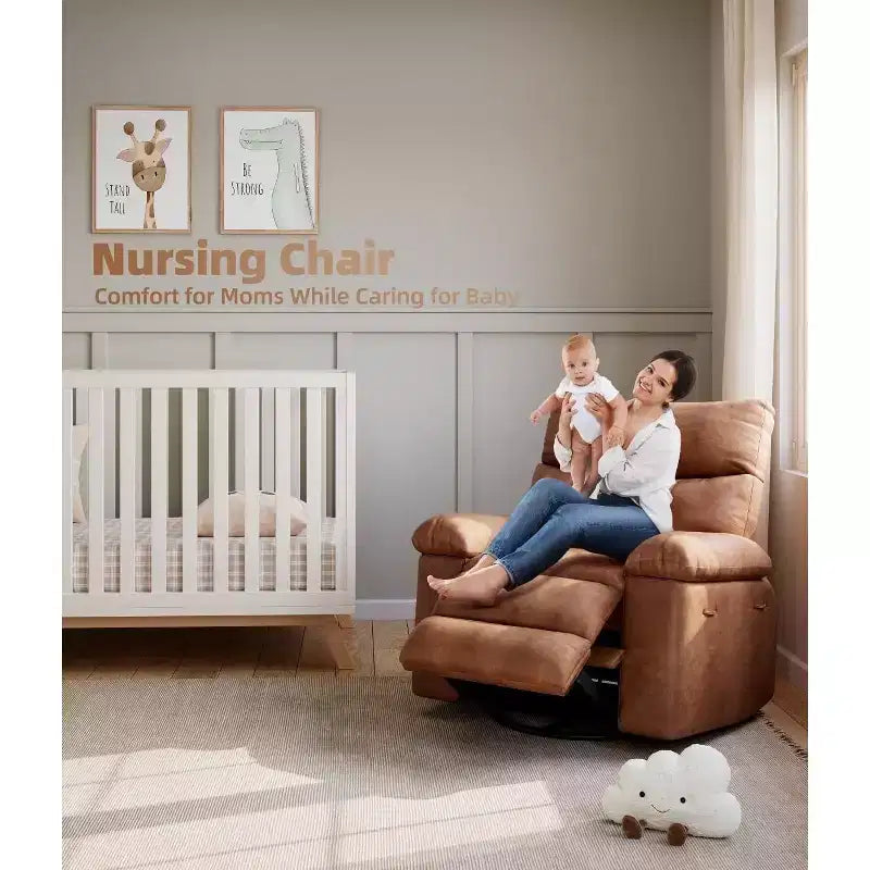 27 fauteuils inclinables surdimensionnés avec chauffage et massage - Fauteuil inclinable paresseux pivotant à 360° pour adultes - Fauteuil à bascule manuel avec télécommande pour le salon