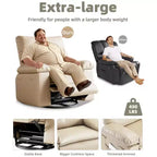 27 fauteuils inclinables surdimensionnés avec chauffage et massage - Fauteuil inclinable paresseux pivotant à 360° pour adultes - Fauteuil à bascule manuel avec télécommande pour le salon