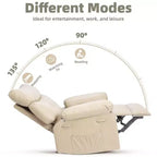 27 fauteuils inclinables surdimensionnés avec chauffage et massage - Fauteuil inclinable paresseux pivotant à 360° pour adultes - Fauteuil à bascule manuel avec télécommande pour le salon