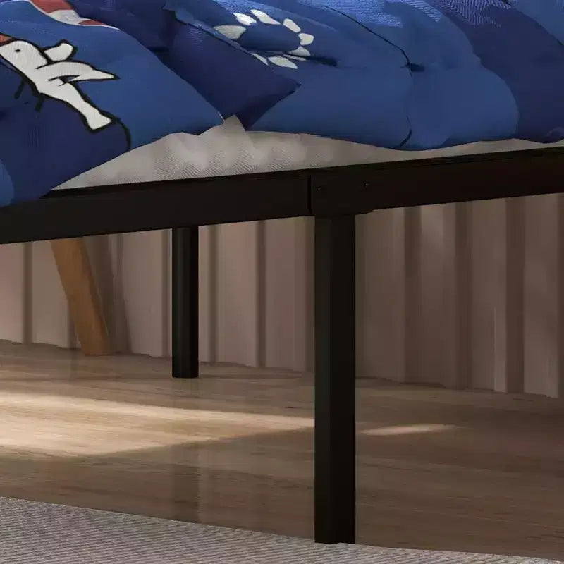 Lit plateforme métallique Acekool - 12 rangements, taille double