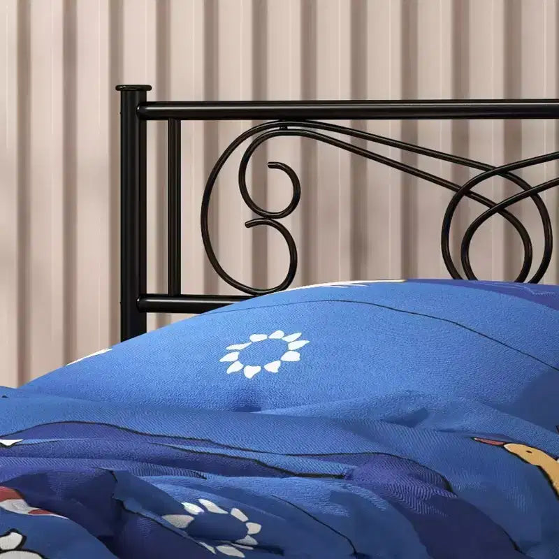 Lit plateforme métallique Acekool - 12 rangements, taille double