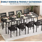 Ensemble table à manger 5 pièces pour 4 personnes, table de cuisine moderne et 4 chaises, cadre métallique peu encombrant, pour petit appartement, salle à manger