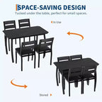 Ensemble table à manger 5 pièces pour 4 personnes, table de cuisine moderne et 4 chaises, cadre métallique peu encombrant, pour petit appartement, salle à manger
