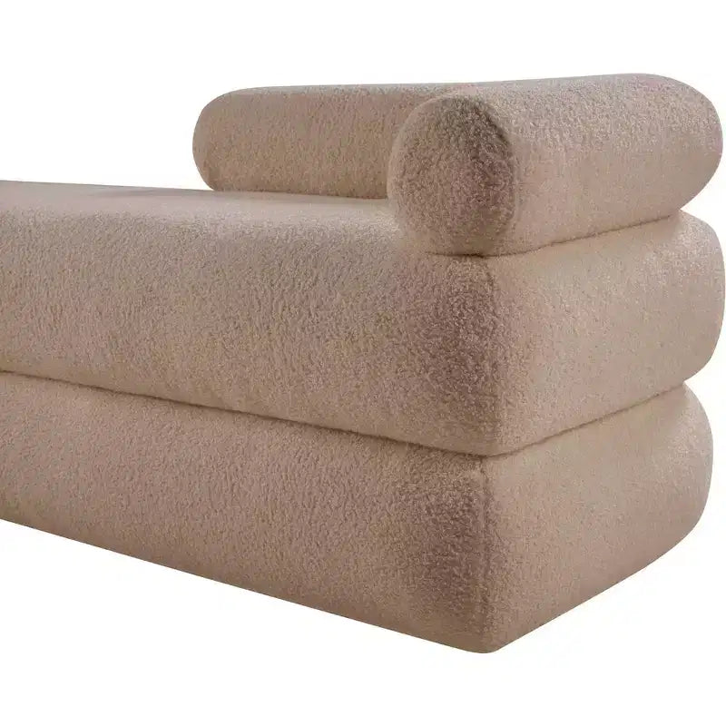 Meridian Furniture, Banc en Tissu Effet Mouton Teddy Kennedy