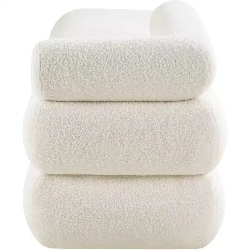Meridian Furniture, Banc en Tissu Effet Mouton Teddy Kennedy