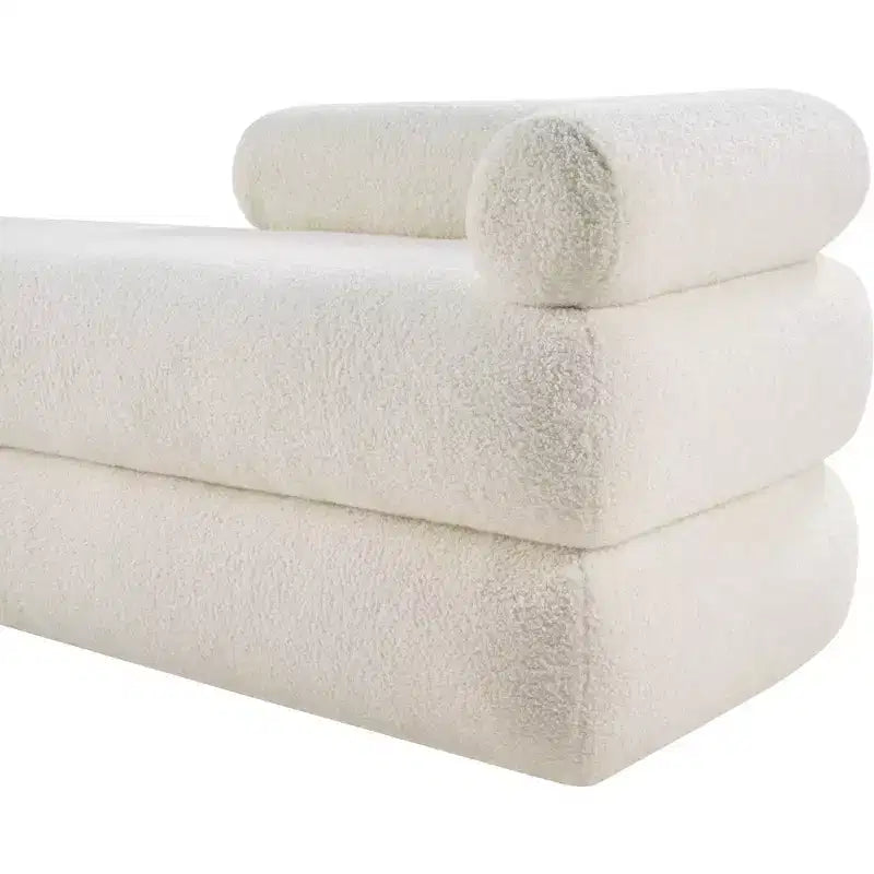 Meridian Furniture, Banc en Tissu Effet Mouton Teddy Kennedy
