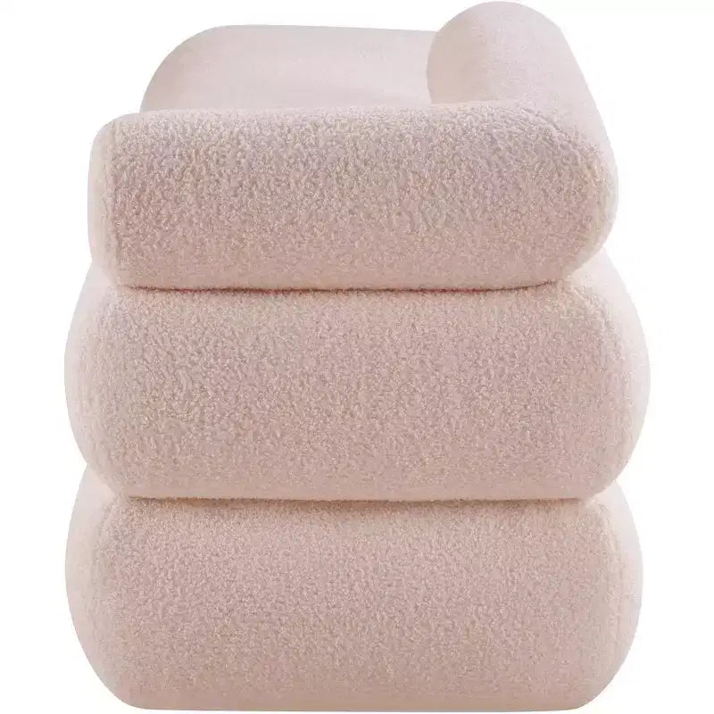 Meridian Furniture, Banc en Tissu Effet Mouton Teddy Kennedy