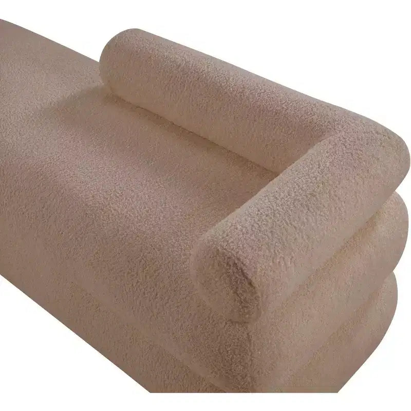 Meridian Furniture, Banc en Tissu Effet Mouton Teddy Kennedy