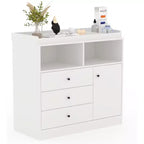 Commode à langer Acekool pour bébé, table à langer en bois avec tiroirs et armoire, étagères ouvertes, pour chambre à coucher ou chambre d'enfant