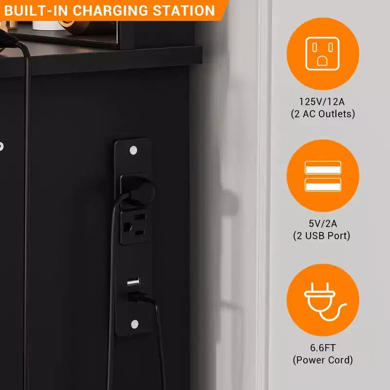 Coiffeuse avec miroir LED 3 modes et prises de chargement, grande coiffeuse avec 7 tiroirs et armoire de rangement, table de maquillage moderne