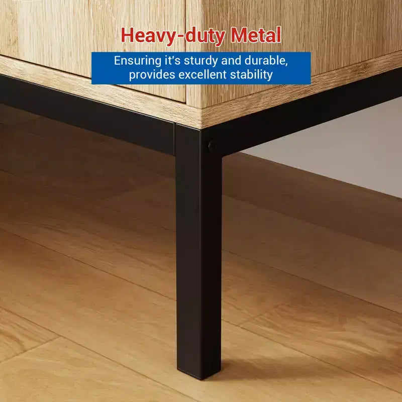 Buffet de cuisine de 80 cm, en rotin, avec étagères réglables, pour salon, salle à manger ou entrée