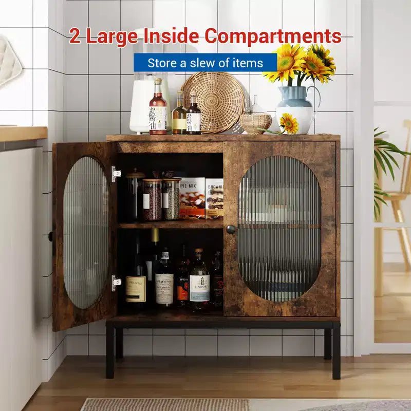 Buffet de cuisine de 80 cm, en rotin, avec étagères réglables, pour salon, salle à manger ou entrée