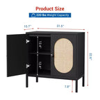 Buffet de cuisine de 80 cm, en rotin, avec étagères réglables, pour salon, salle à manger ou entrée
