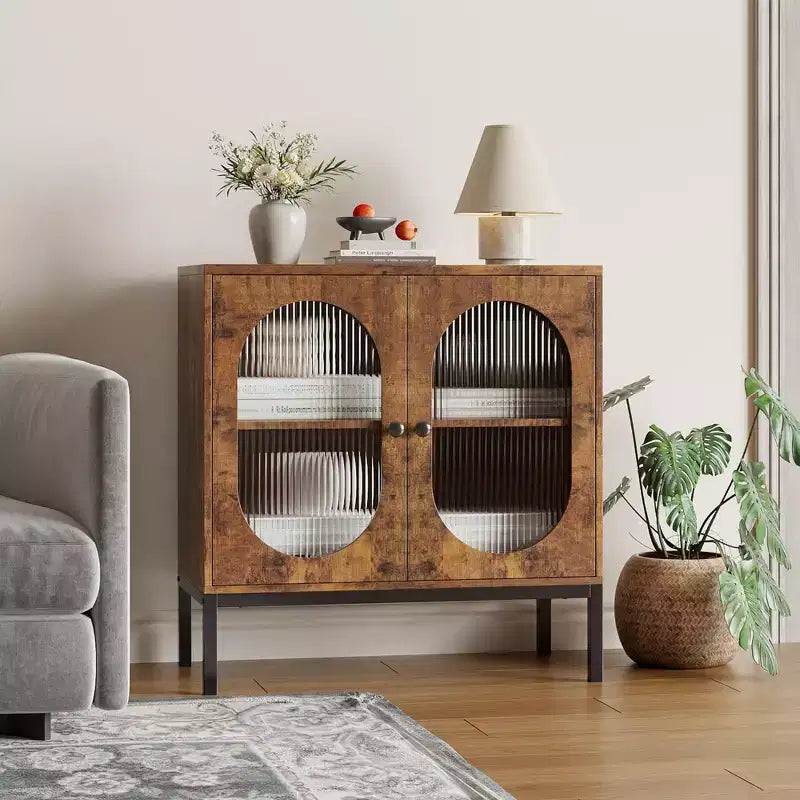 Buffet de cuisine de 80 cm, en rotin, avec étagères réglables, pour salon, salle à manger ou entrée
