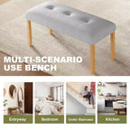 MAYEERTY Banc capitonné en tissu, banc de bout de lit