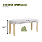 MAYEERTY Banc capitonné en tissu, banc de bout de lit